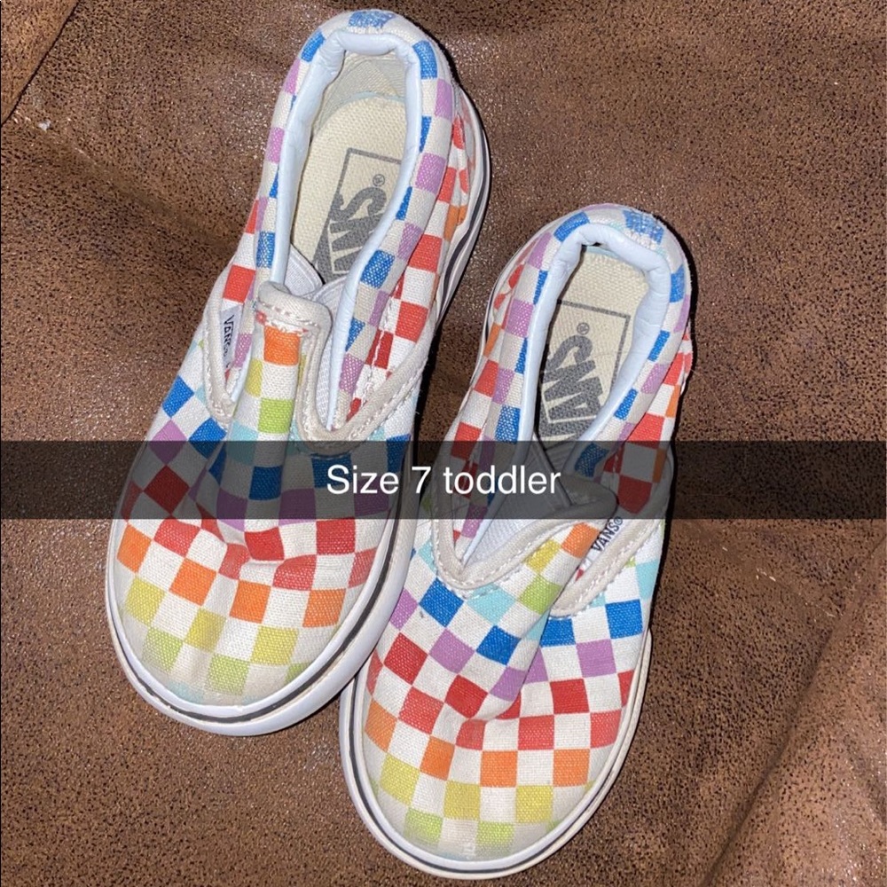 Rainbow checkered vans